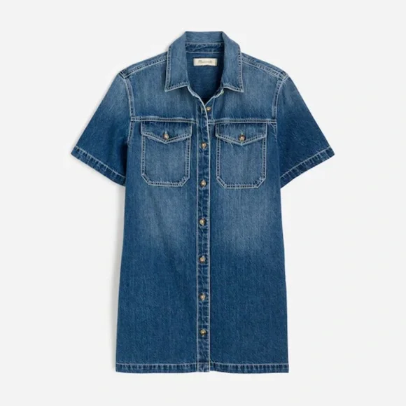 Madewell Denim Boxy Shirtdress in Demarco Wash size small - Picture 4 of 12